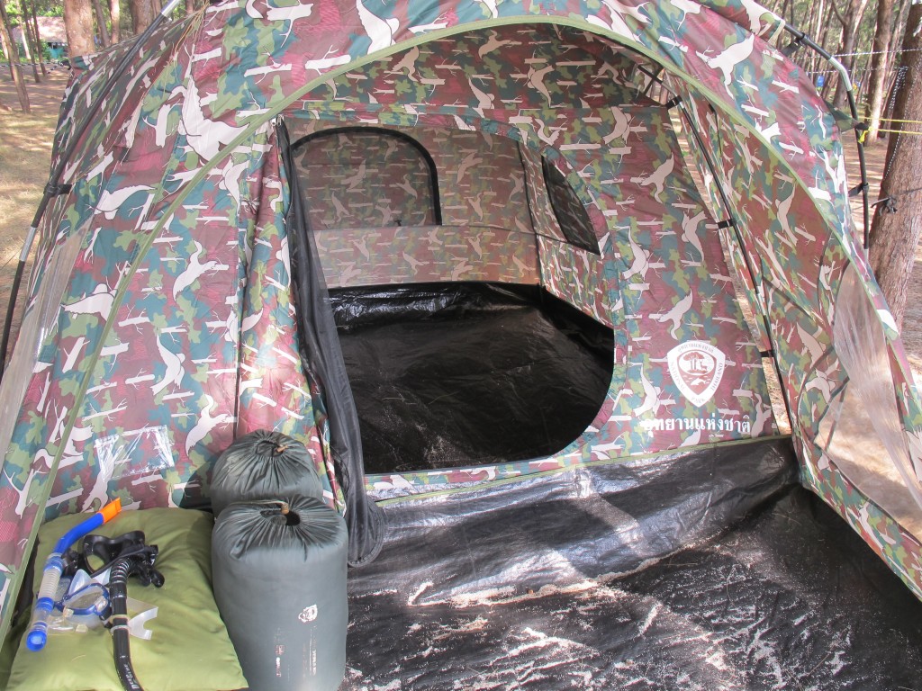 Camping gear on Koh Adang