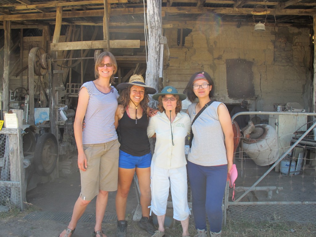 From left, Kate, me, Lois and Huifen in front of the chicory kiln that belonged to Lois's family.