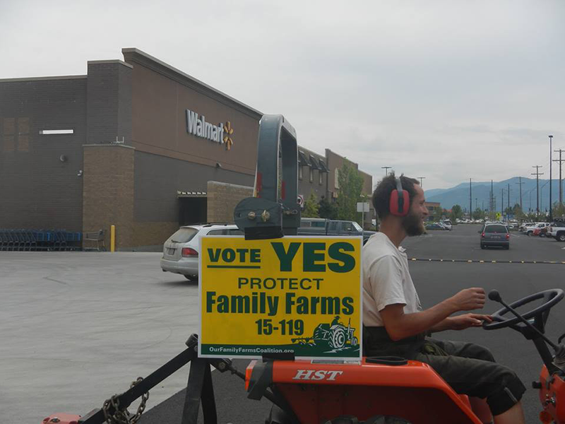 A particularly amusing moment from the Tractor Brigade when 17 tractors belonging to Rogue Valley farmers cruised into the Walmart parking lot to help raise awareness.